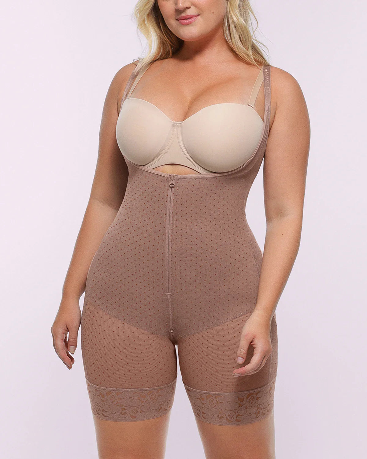 BOOT-YEAH? AirSlim? Open Bust Polka Dot Bodysuit