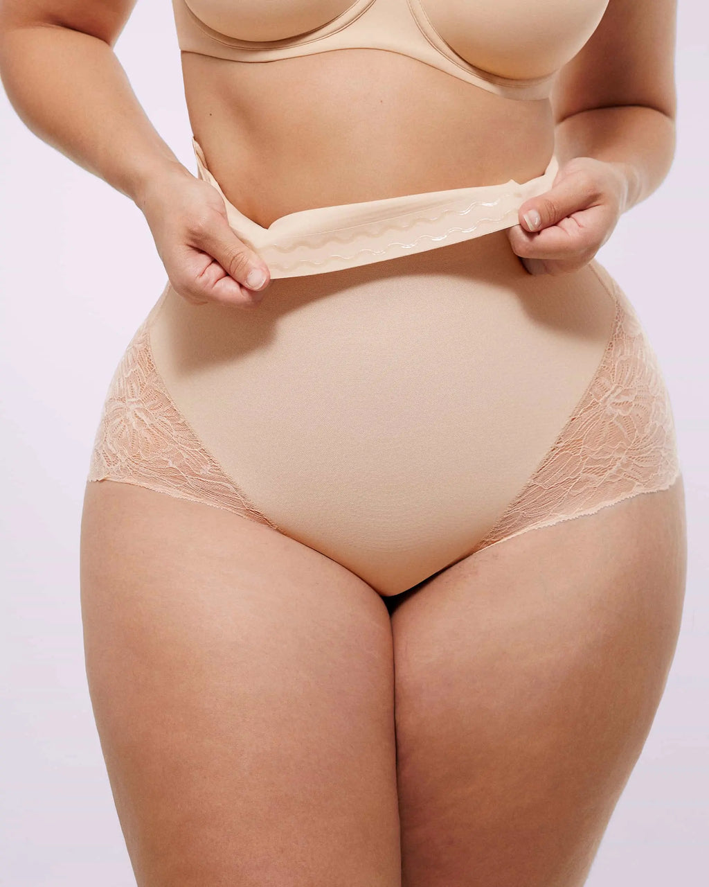 Bare Essentials? MeshSmooth? High-Waisted  Sheer Lace Brief