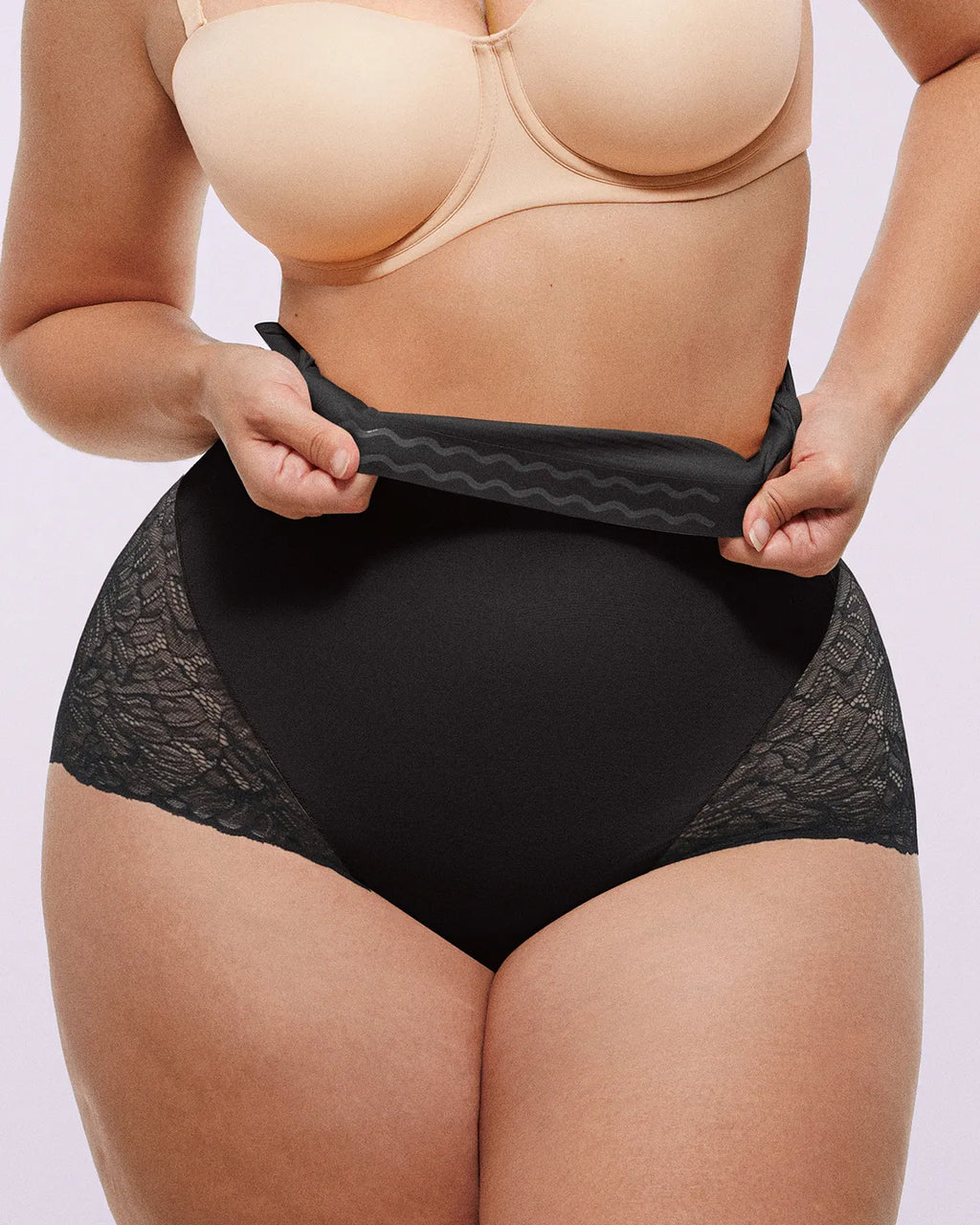 Bare Essentials? MeshSmooth? High-Waisted  Sheer Lace Brief
